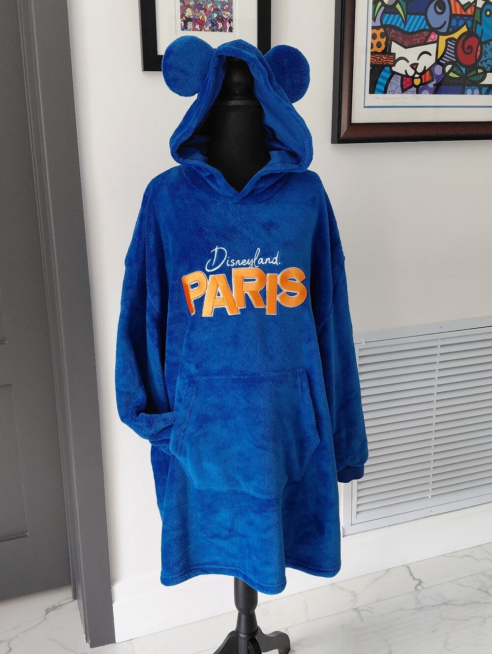 Disney Paris Blue Plush Hoodie with Ears